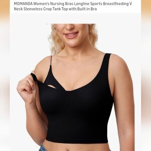 MOMANDA Women's Nursing Bras Longline Sports Breastfeeding V Neck Sleeveless